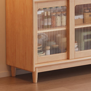 Scandinavian Solid Wood Compact Sideboard Cabinet