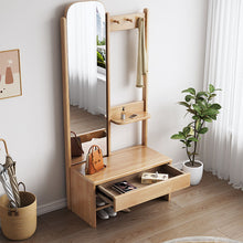 Load image into Gallery viewer, Solid Wood Clothes Rack with Mirror and Shoe Storage
