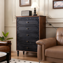 Load image into Gallery viewer, Tallboy Chest of Drawers Singapore – 5-Drawer Solid Wood Vertical Dresser