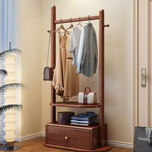 Load image into Gallery viewer, Compact Solid Wood Clothes Rack with Storage Drawer