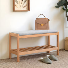 Load image into Gallery viewer, Serenity Oak Entryway Bench with Shoe Rack - Mr Nanyang