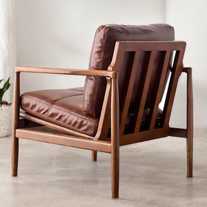 Retro Chic Leather Lounge Chair - Mr Nanyang