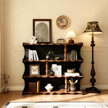 Load image into Gallery viewer, Solid Wood Bookcase Singapore – Vintage French 4-Tier Open Display Shelf