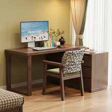 Load image into Gallery viewer, Solid Wood Study Desk Singapore | Nordic L-Shape Table with Cabinet