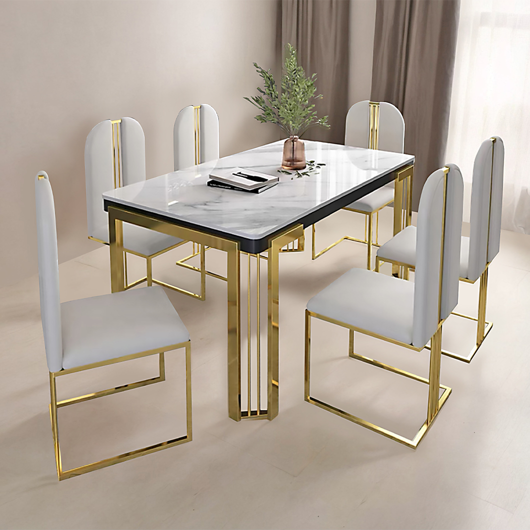 GlassGold Fusion Dining Table - Mr Nanyang