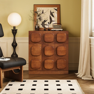Carmen French Retro Sideboard Cabinet – Sculptural Solid Wood Storage