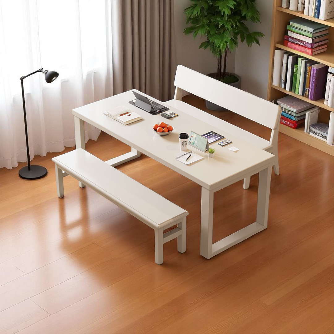 Study Table 2 Nordic Minimalist Solid Wood Study Table for 2+ - Mr Nanyang