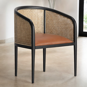 Mera Solid Teak Rattan Dining Armchair - Mr Nanyang