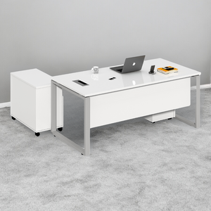 Contemporary Office Table with Side Cabinet - Mr Nanyang
