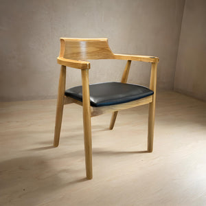 VintageVibe Natural Wood Armchair - Mr Nanyang