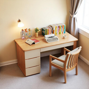 Modern Solid Wood StudyTable with 3-Drawer - Mr Nanyang