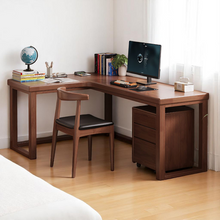 Load image into Gallery viewer, L-Shaped Eco-Friendly Solid Wood Study &amp; Home Office Table - Mr Nanyang