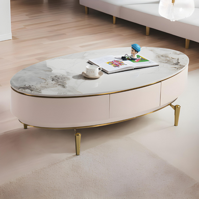 Modern Oval Sintered Stone Coffee Table - Mr Nanyang