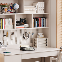 Load image into Gallery viewer, Modern Solid Wood Study Table with 3-Drawer and Bookshelf