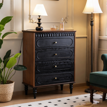 Load image into Gallery viewer, French Retro Chest of Drawers Singapore – 4-Drawer Solid Wood Bedroom Dresser