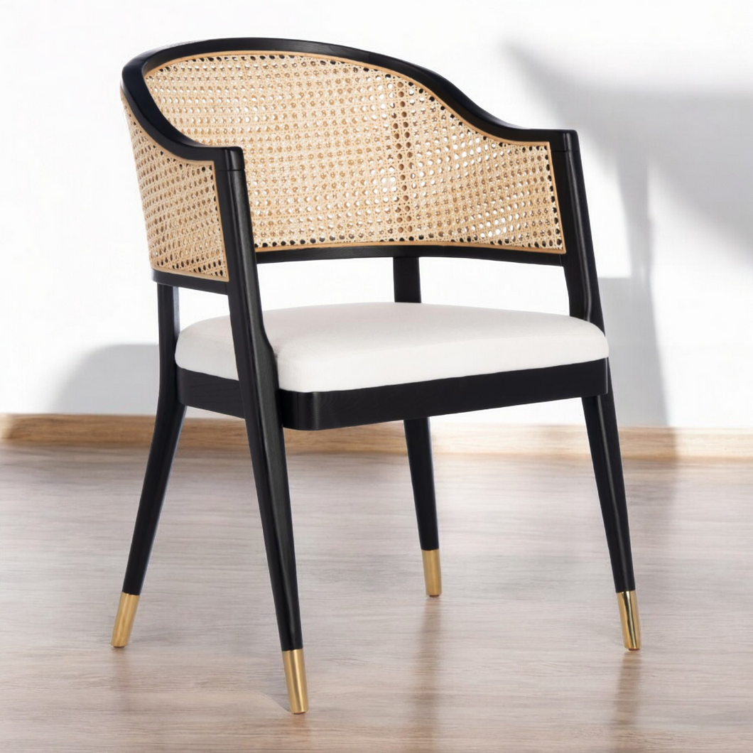 Rouge Solid Teak Rattan Dining Armchair - Mr Nanyang