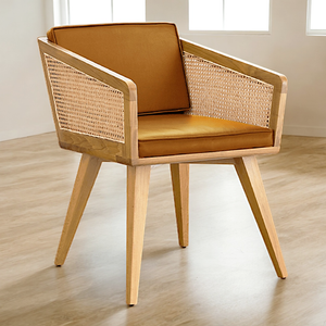 Jay Solid Teak Rattan Dining Armchair - Mr Nanyang