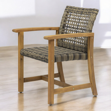 Load image into Gallery viewer, FinleyPatio Solid Teak Rattan Lounge Armchair - Mr Nanyang