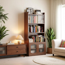 Load image into Gallery viewer, Modular Wood Bookshelf - 3-Piece Glass Door System - Mr Nanyang
