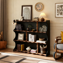 Load image into Gallery viewer, Solid Wood Bookcase Singapore – Vintage French 4-Tier Open Display Shelf
