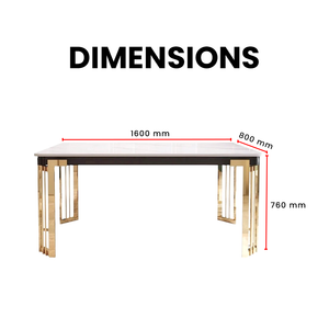 GlassGold Fusion Dining Table - Mr Nanyang