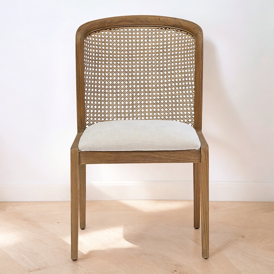 Irma Solid Teak Rattan Dining Chair - Mr Nanyang