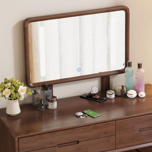 Wooden Vanity Table Set with LED Mirror - Multi-Functional - Mr Nanyang
