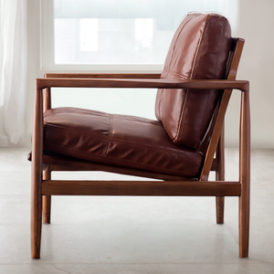 Retro Chic Leather Lounge Chair - Mr Nanyang