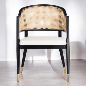 Rouge Solid Teak Rattan Dining Armchair - Mr Nanyang