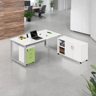 Modern Office Table with Side Cabinet - Mr Nanyang