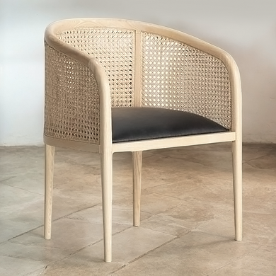 Mera Solid Teak Rattan Dining Armchair - Mr Nanyang