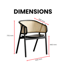 Load image into Gallery viewer, Classy Teak Frame Rattan Dining Chair - Mr Nanyang