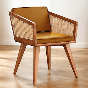 Jay Solid Teak Rattan Dining Armchair - Mr Nanyang