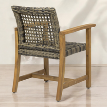 Load image into Gallery viewer, FinleyPatio Solid Teak Rattan Lounge Armchair - Mr Nanyang