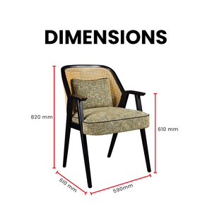 Kan Solid Teak Rattan Dining Armchair - Mr Nanyang