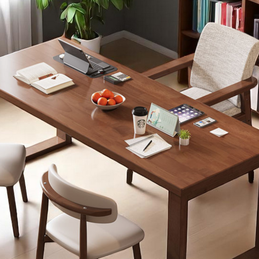 Nordic Minimalist Solid Wood Study Table for 2+ - Mr Nanyang