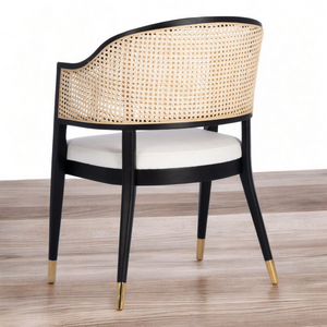 Rouge Solid Teak Rattan Dining Armchair - Mr Nanyang