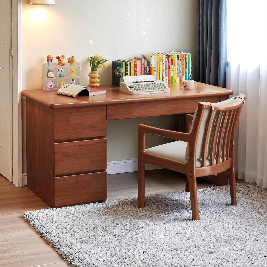 Modern Solid Wood StudyTable with 3-Drawer - Mr Nanyang