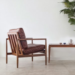 Retro Chic Leather Lounge Chair - Mr Nanyang