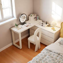 Load image into Gallery viewer, L-Shaped Solid Wood Dressing Table Corner Vanity with 6 Drawers - Mr Nanyang