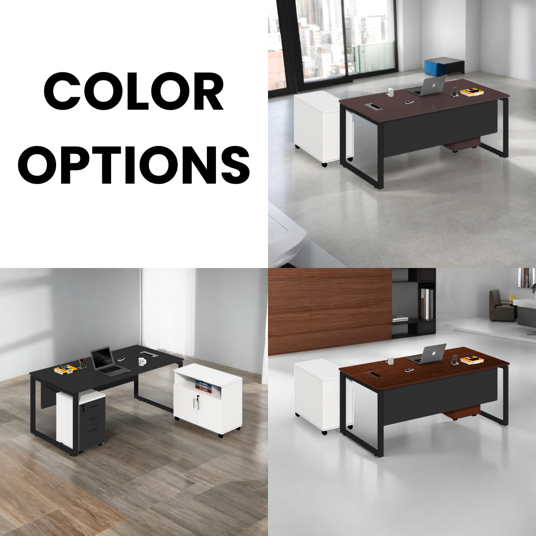 Contemporary Office Table with Side Cabinet - Mr Nanyang