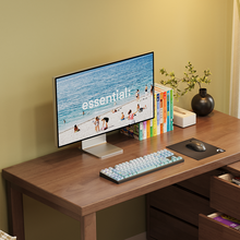 Load image into Gallery viewer, Solid Wood Study Desk Singapore | Nordic L-Shape Table with Cabinet