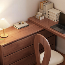 Load image into Gallery viewer, L-Shaped Solid Wood Dressing Table Corner Vanity with 6 Drawers - Mr Nanyang