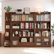 Load image into Gallery viewer, Modular Wood Bookshelf - 3-Piece Glass Door System - Mr Nanyang