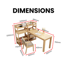 Load image into Gallery viewer, Solid Wood Desk Combination - Mr Nanyang