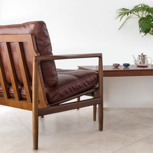 Retro Chic Leather Lounge Chair - Mr Nanyang