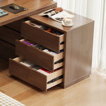 Load image into Gallery viewer, Solid Wood Study Desk Singapore | Nordic L-Shape Table with Cabinet