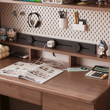 Load image into Gallery viewer, Solid Wood Bookshelf Study Table with Pegboard and Drawers
