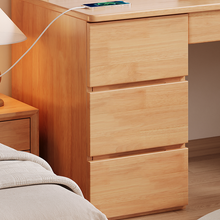 Load image into Gallery viewer, Modern Solid Wood Study Table with 3-Drawer and Bookshelf