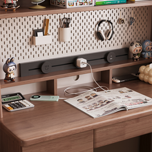 Load image into Gallery viewer, Solid Wood Bookshelf Study Table with Pegboard and Drawers